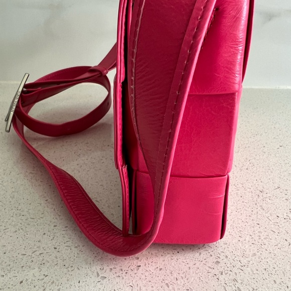 Bottega Veneta Cassette Intrecciato Leather Crossbody Bag Barbie Pink Hot Pink - Picture 4 of 12